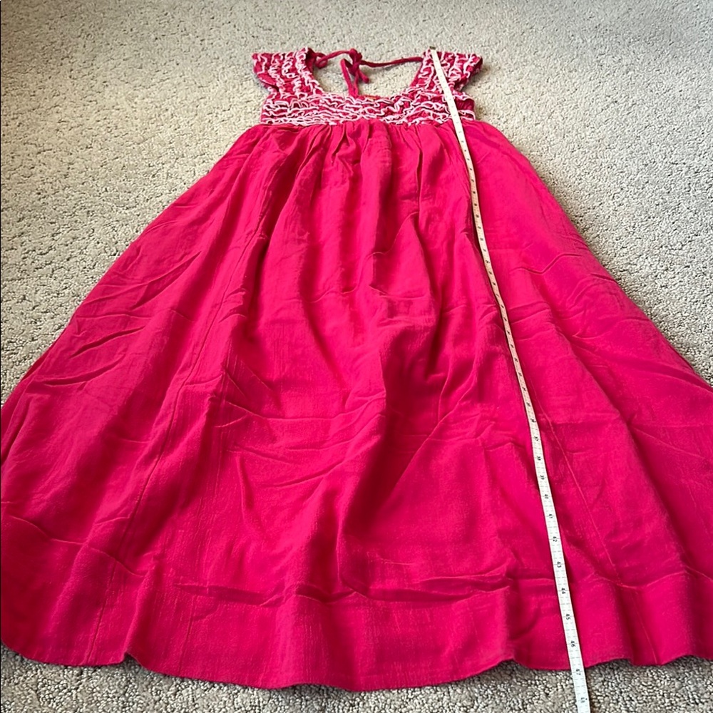 Free People Feel The Frill Midi Dress Baby Doll A-Line Cotton Pink SZ XS NWOT - Picture 5 of 11